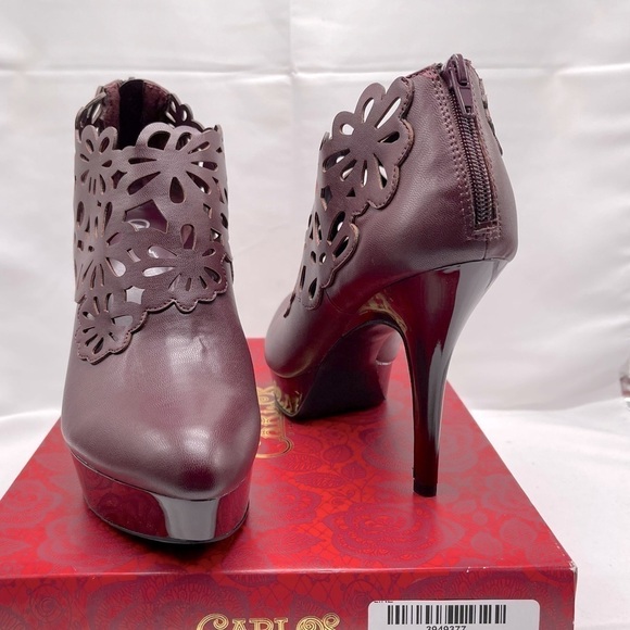 CARLOS By Carlos Santana Wine Linz High Heeled Bootie Size 9 - Picture 8 of 10